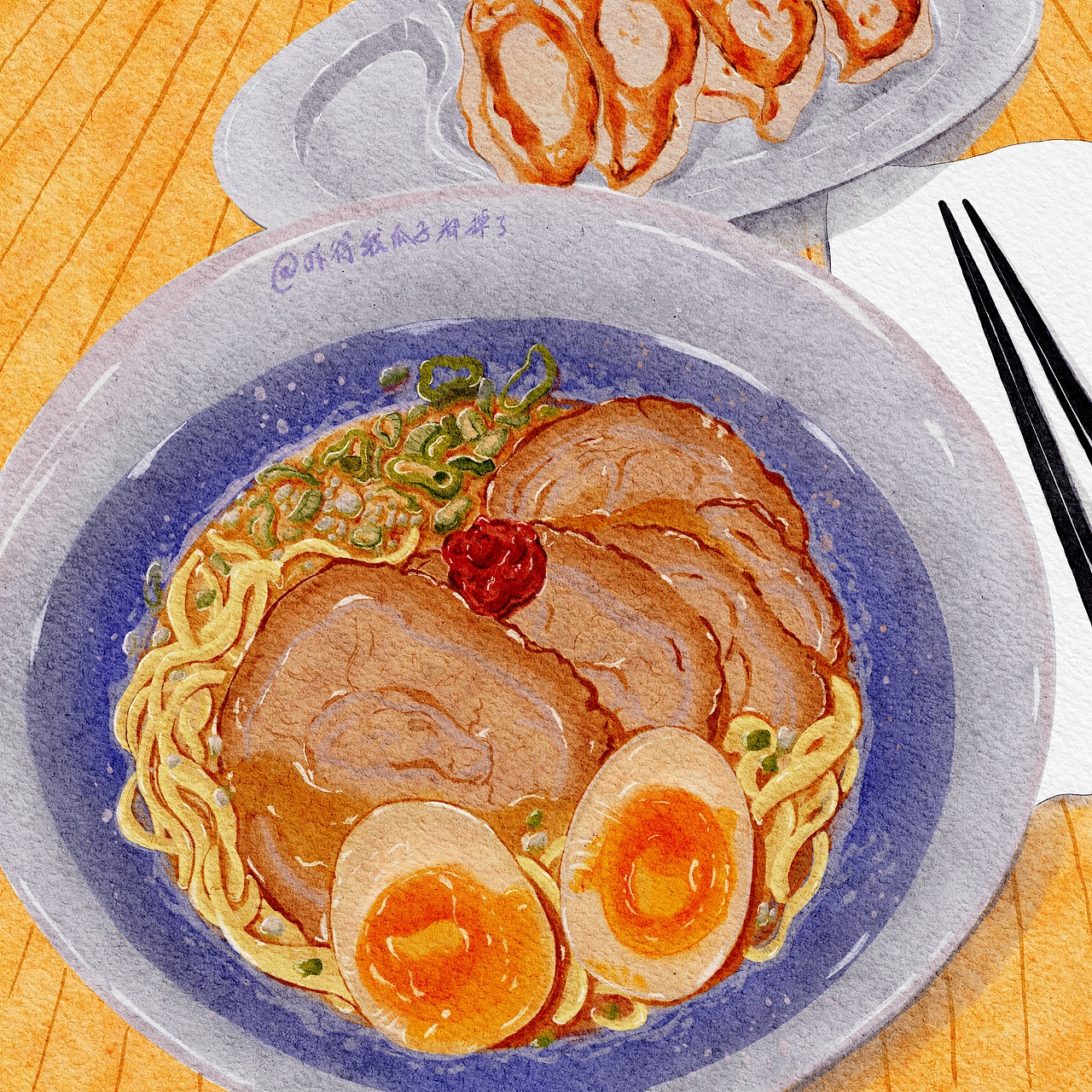 【原创 | 水彩 | Procreate】拉面和煎饺（图ZMjMyMjU4NTEy） - 创作习作 - 站酷设计师吓得我瓜子都掉了原创素材 - 站酷ZCOOL