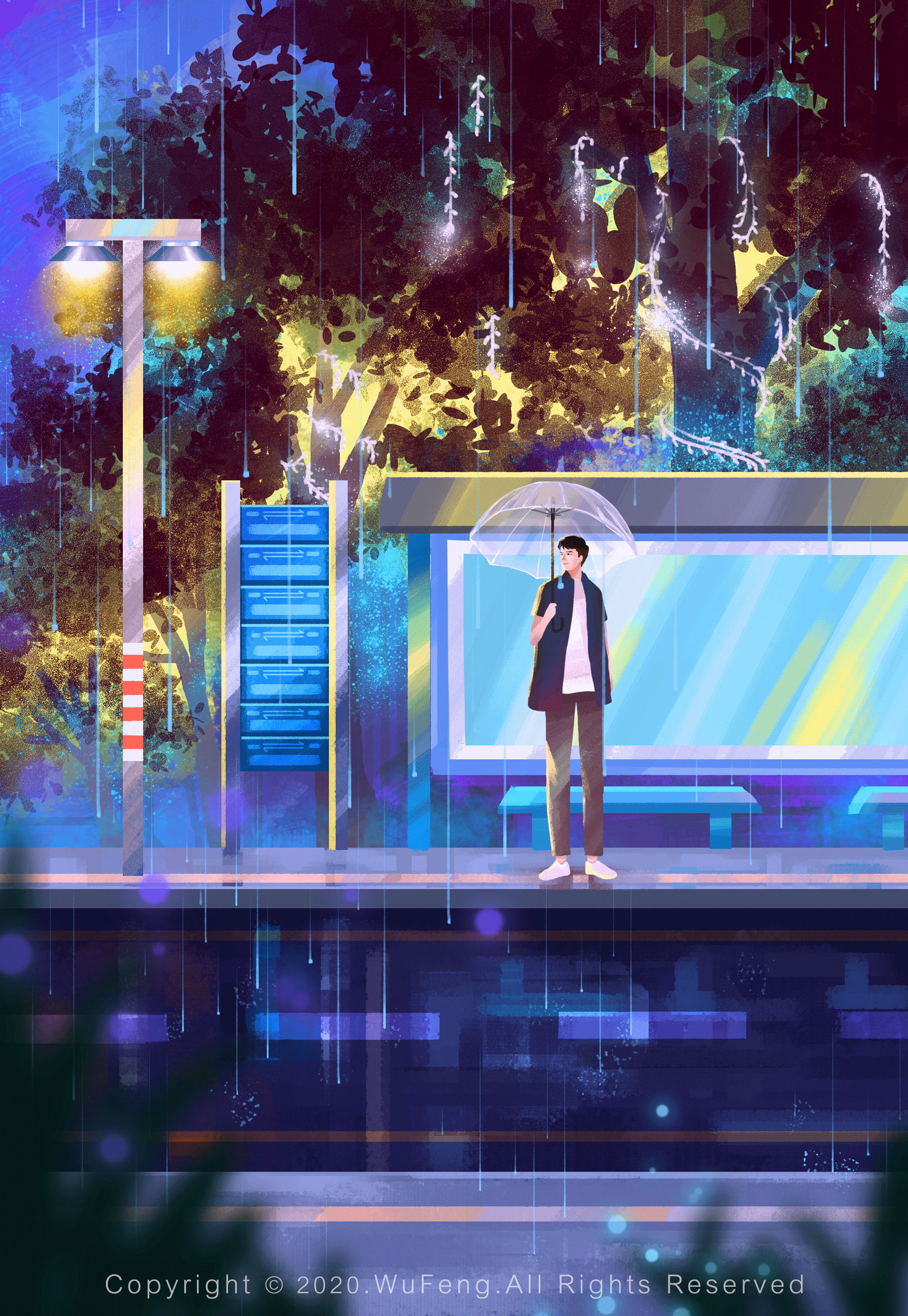 下雨天（图ZMjE1NTU3NzY4） - 商业插画 - 站酷设计师June吴疯疯原创素材 - 站酷ZCOOL