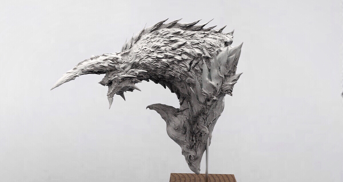 怪物猎人雷狼龙gk雕像原型