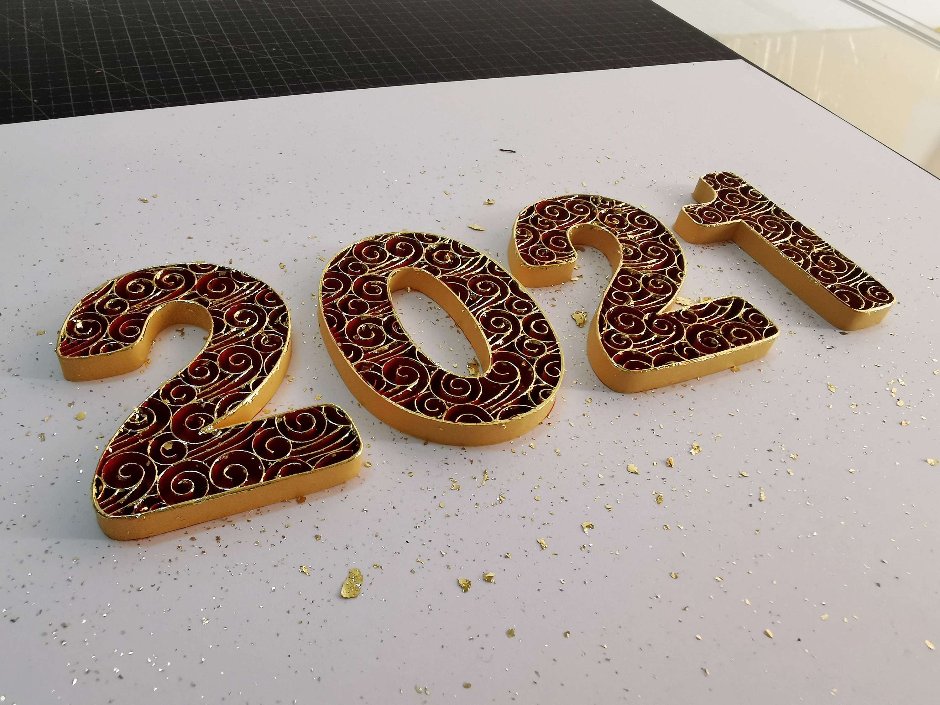 2021年新年快乐|平面|字体/字形|shaka的衍纸艺术 - 原创作品 - 站酷