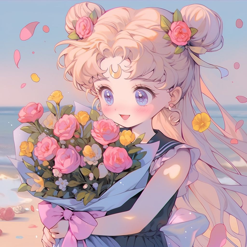 手捧花美少女（图ZMzQ3MDc2OTAw） - AI作品 - 站酷设计师Z910522602原创素材 - 站酷ZCOOL