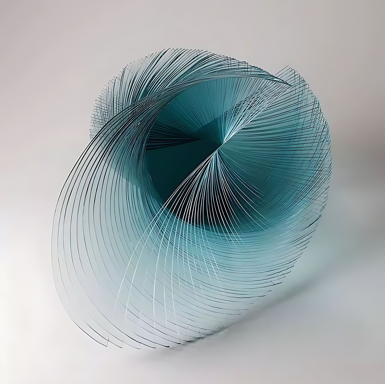 片状玻璃螺旋几何雕塑之美