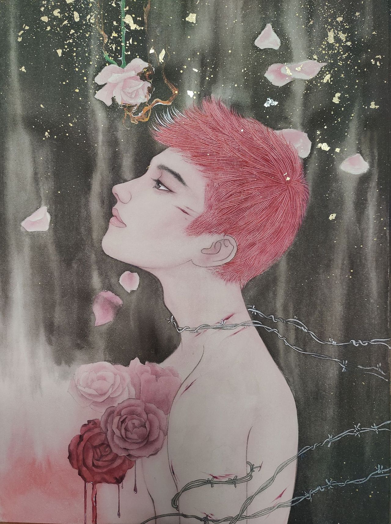 玫瑰少年（图ZMzE3MTkwNzI4） - 艺术插画 - 站酷设计师竹鹿原创素材 - 站酷ZCOOL