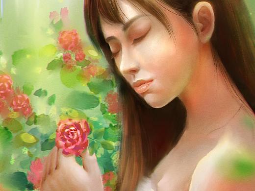 玫瑰与少女