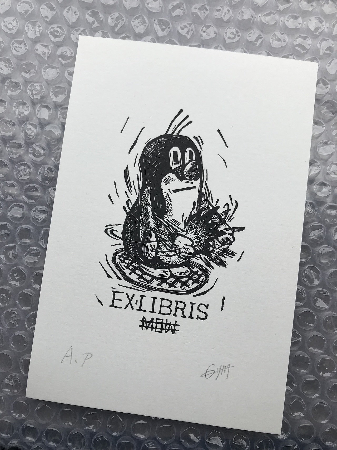 黑白木刻藏书票