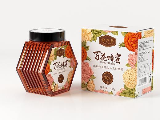 蜂蜜包装设计 百花蜂蜜©刘益铭 原创作品