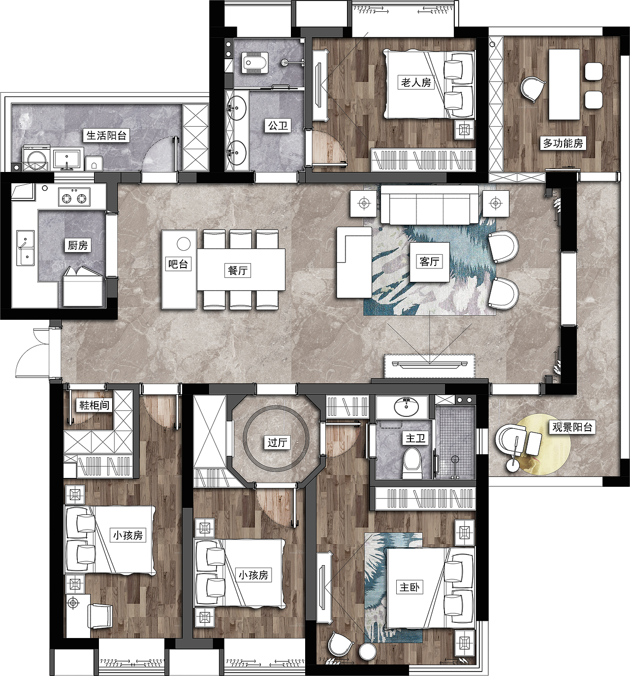 长沙中高端楼盘平面布置方案练习。