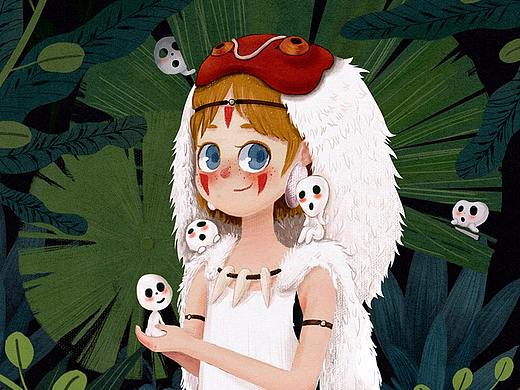 12月份插画练习  幽灵公主