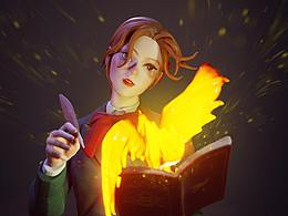 画了个会魔法的小姐姐，祝各位新年心想事成