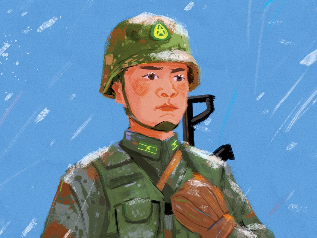 守卫边疆的战士卡通图片