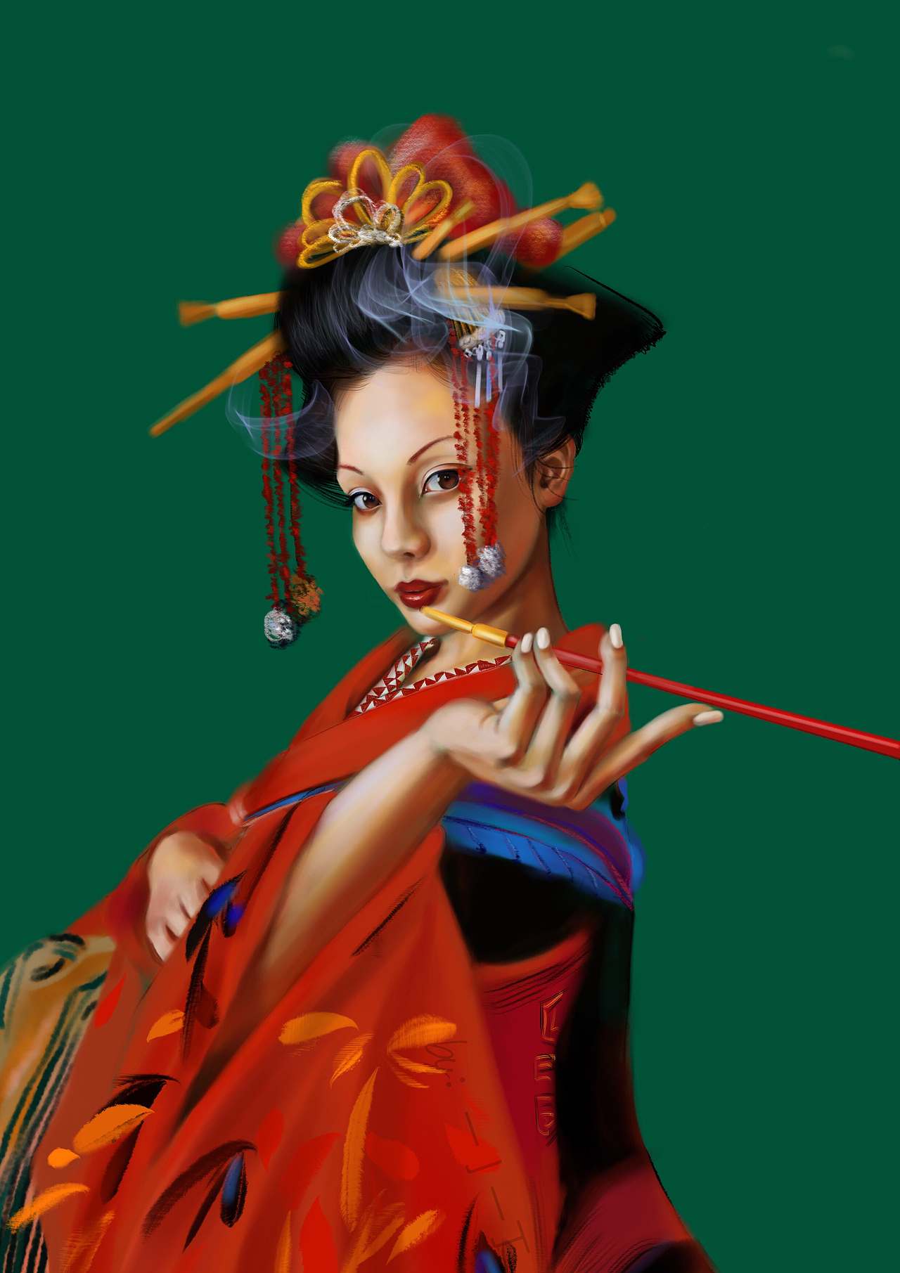 恶女花魁（图ZODQwODE4OTY=） - 创作习作 - 站酷设计师一亅一丁原创素材 - 站酷ZCOOL
