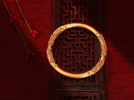 非遗古法黄金花丝工艺产品摄影-珠宝首饰场景图