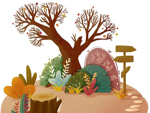 植物小場景（個人主頁-ZNTQ0OTI5MDA=） - 兒童插畫 - 站酷設計師柒八五原創(chuàng)素材 - 站酷ZCOOL