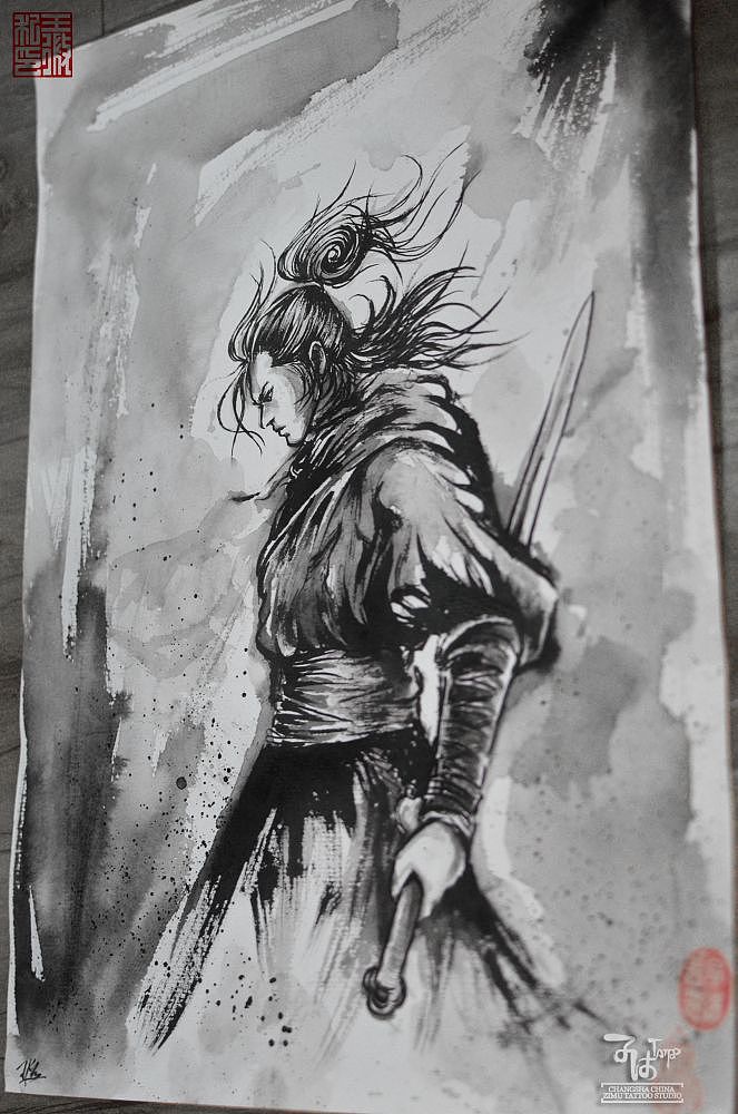 我的泼墨中国风手稿:武侠系列