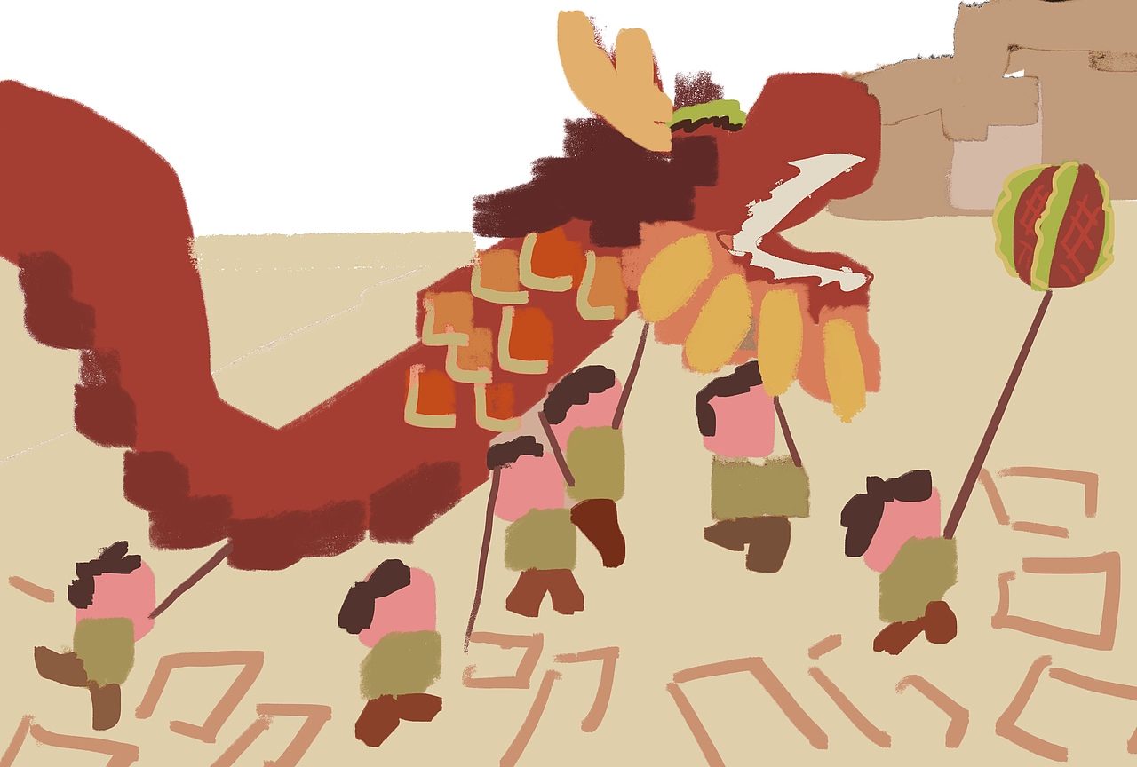 新年插图 舞龙