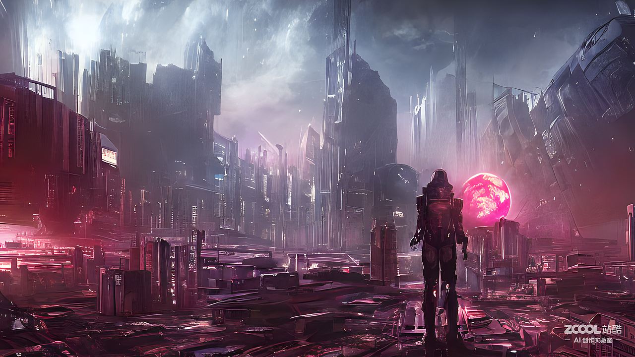 #AI创作实验室#未来战争后的城市废墟