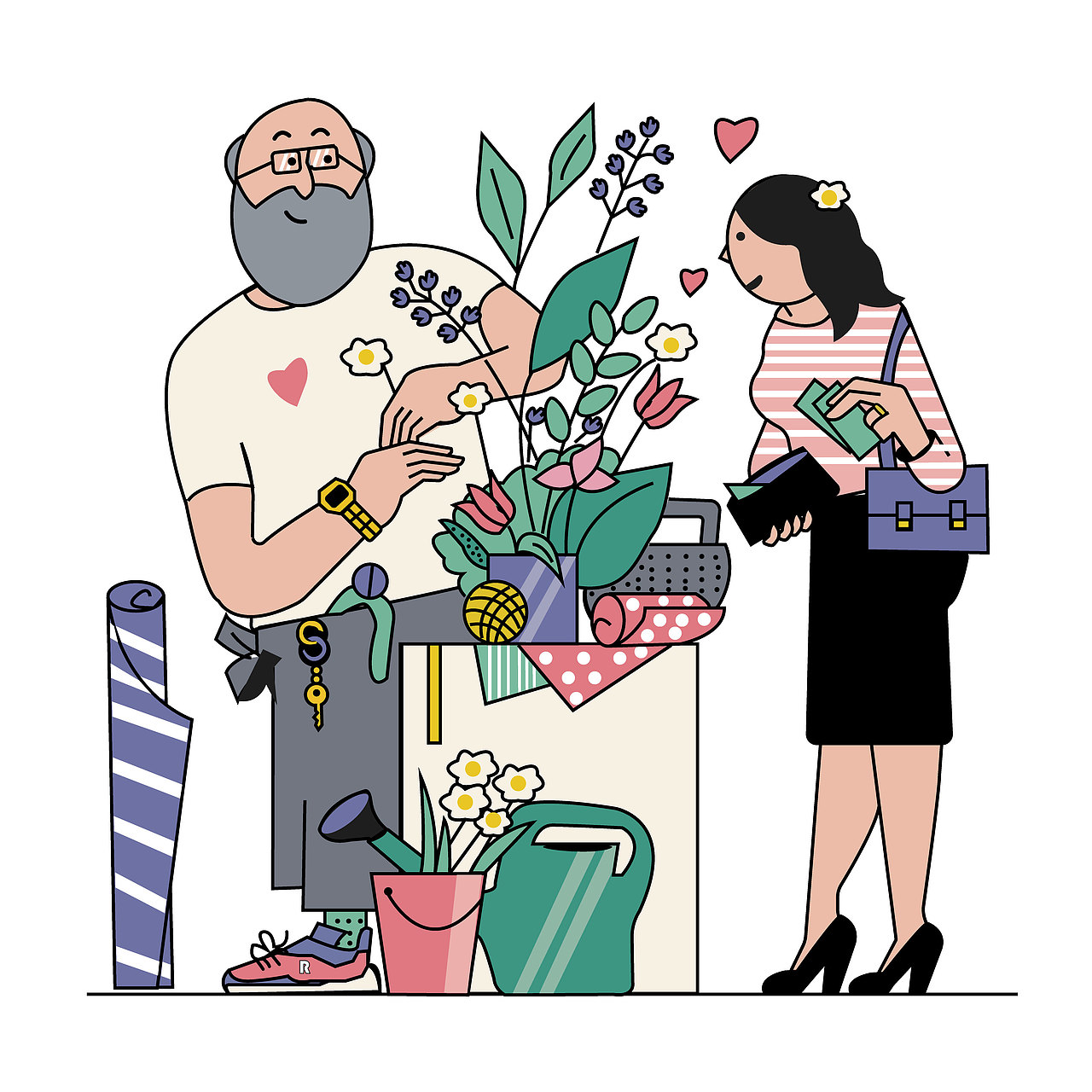线条插画