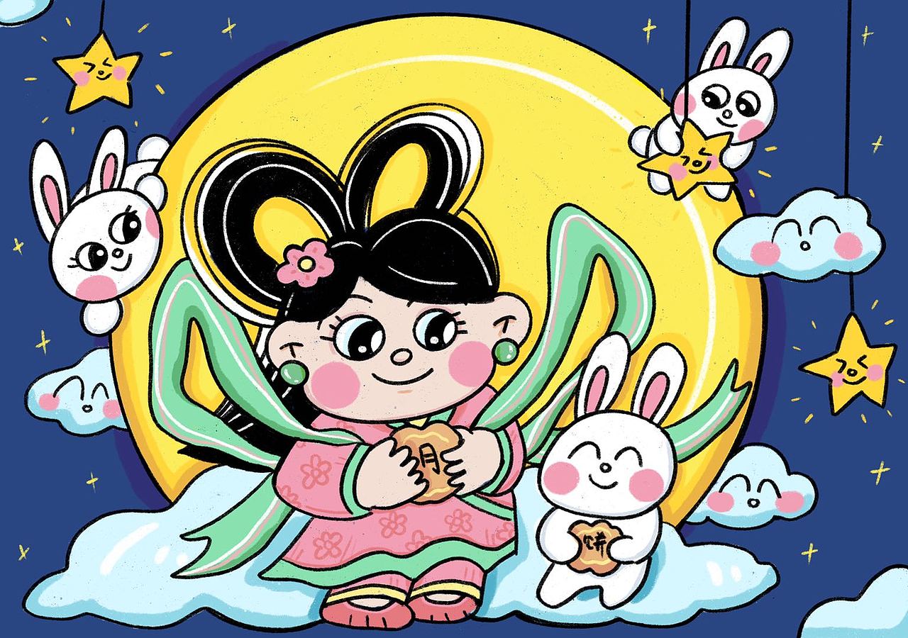 中秋节主题儿童插画