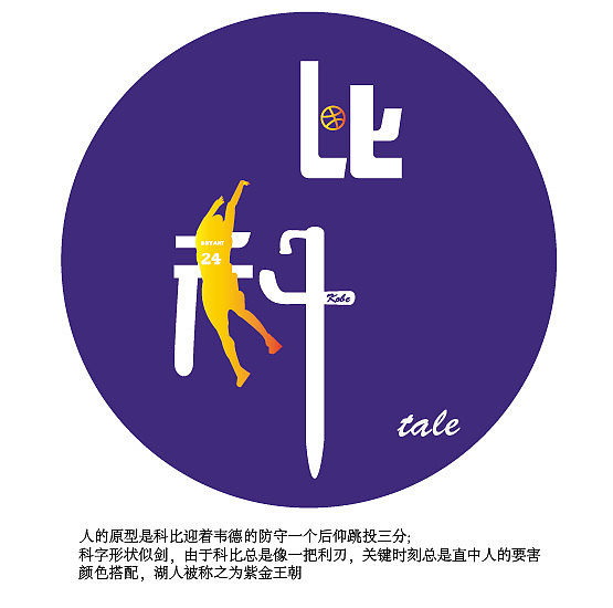 看了大神设计的字体之后,想着自己来一发,于是想到了科比,也希望自己
