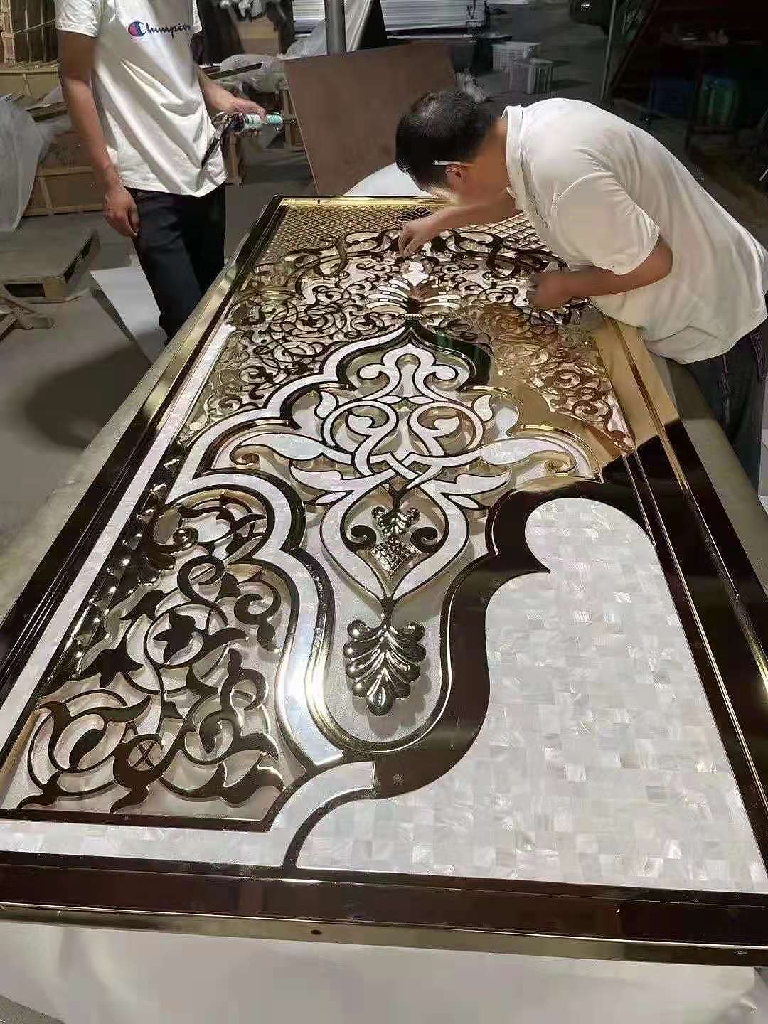 实惠定做酒店工程屏风 玫瑰金不锈钢屏风