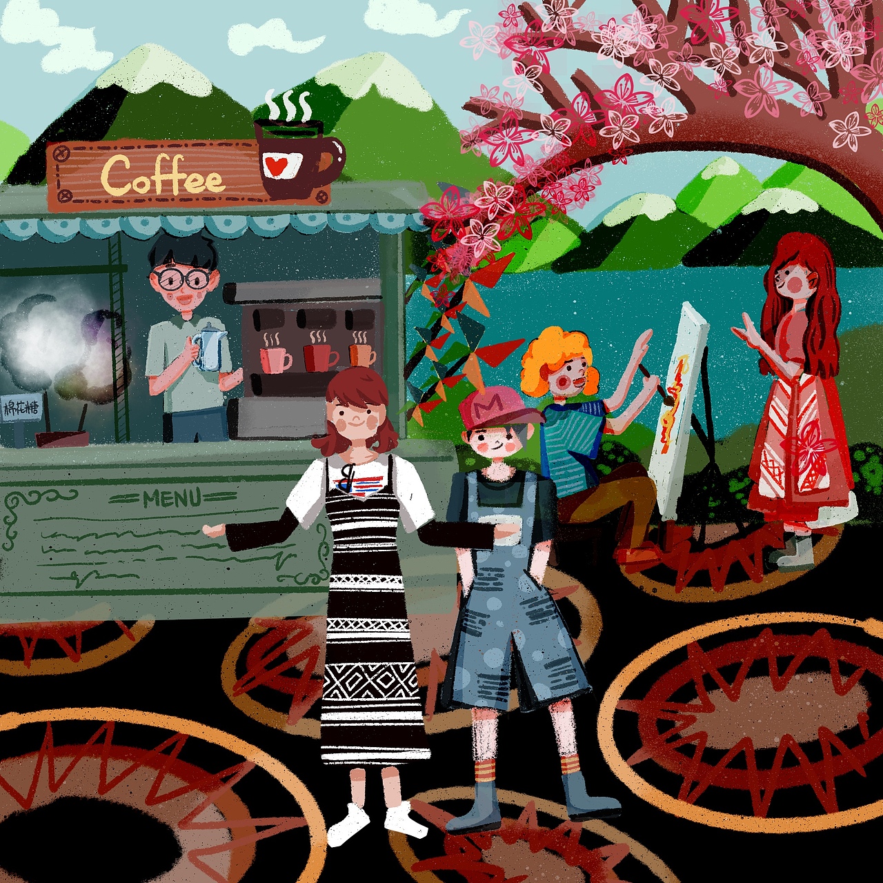 春天快来了吧（图ZMTk3MTUwMTUy） - 儿童插画 - 站酷设计师小勺妖原创素材 - 站酷ZCOOL