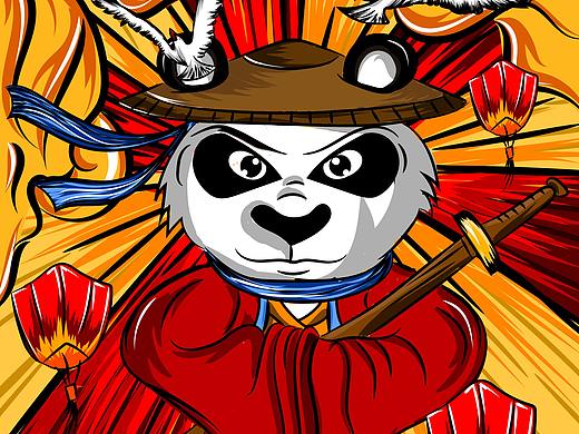 熊猫大侠AI矢量插画练习