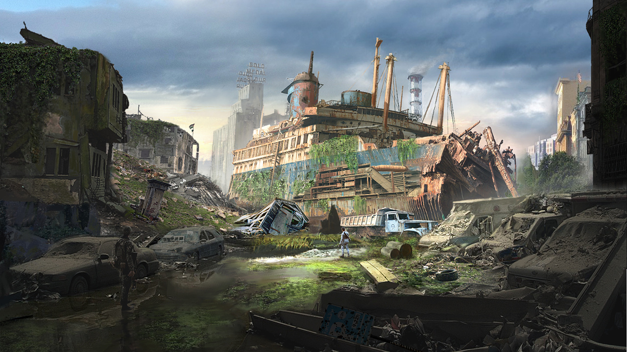 场景概念设定 遗迹废土灾难练习