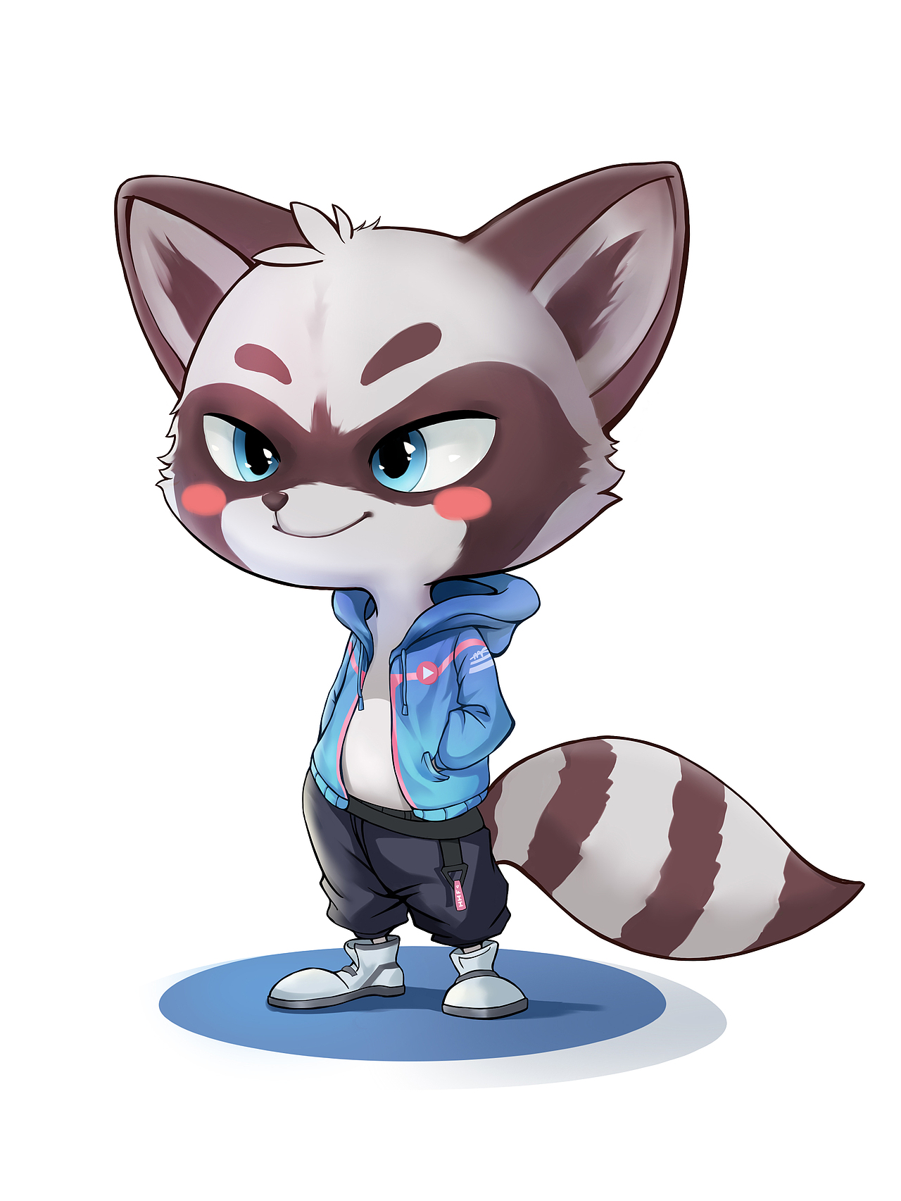 q版浣熊吉祥物角色设计