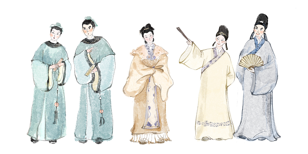 梁山伯与祝英台#国风插画3绘本3西安木丁插画