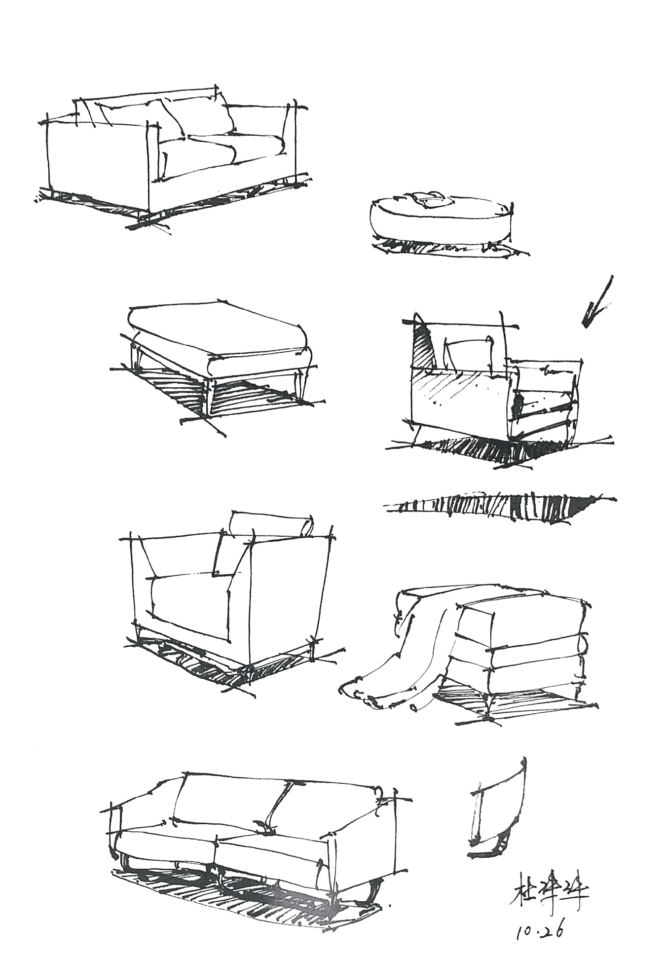 室内手绘表现基础练习