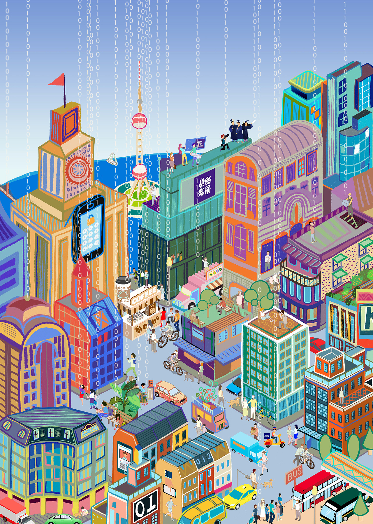 上海纽约大学校刊封面插画