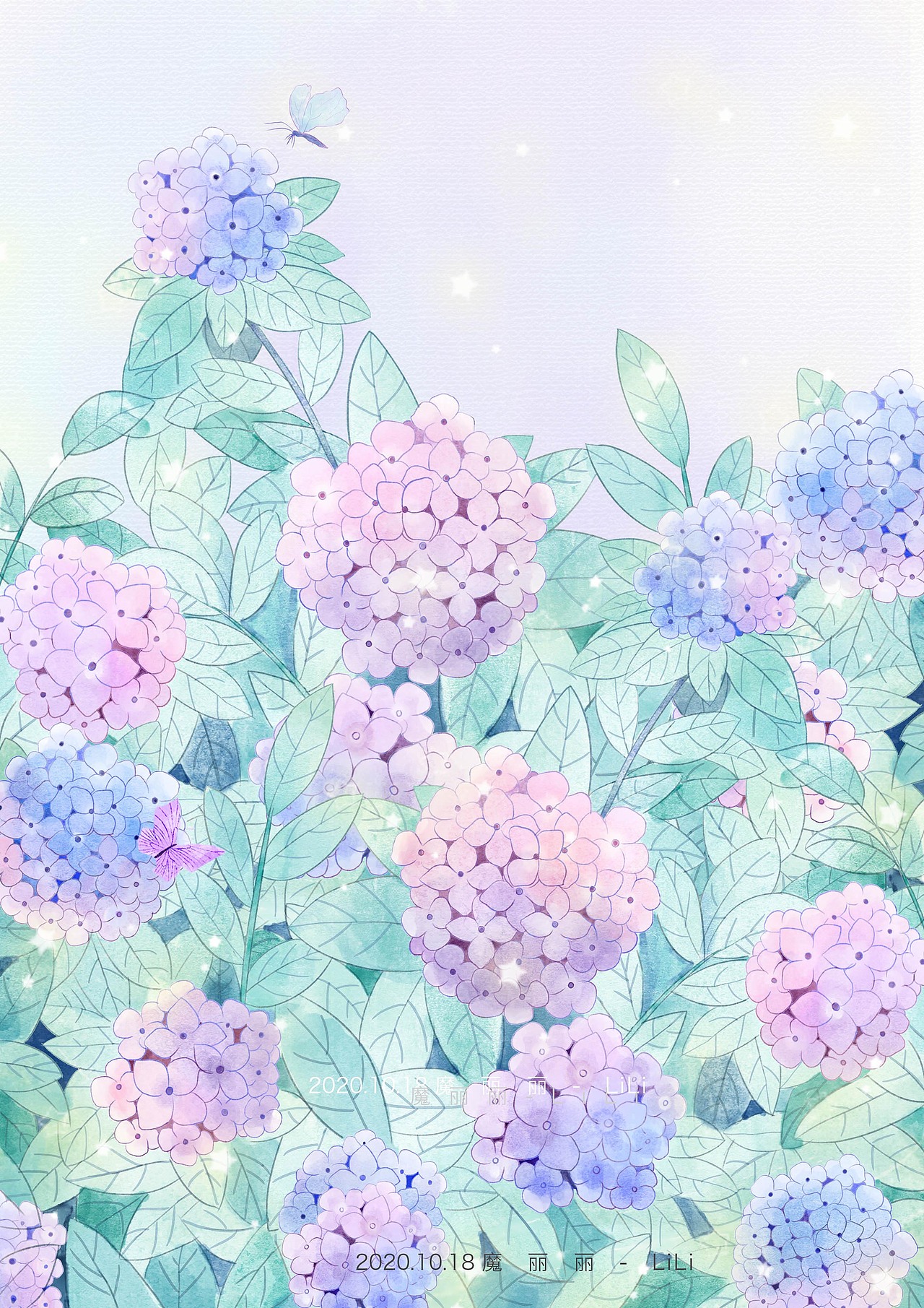 绣球花女孩|插画|艺术插画|半白的画_原创作品-站酷zcool