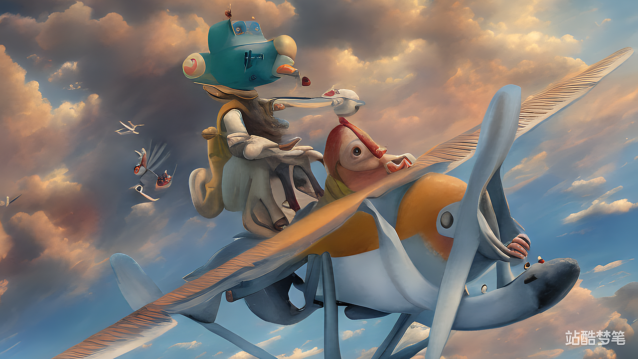 #站酷梦笔#飞行在天空约翰弗拉·博斯查特（图ZMzMzNTE1MDMy） - AI作品 - 站酷设计师很快啊原创素材 - 站酷ZCOOL