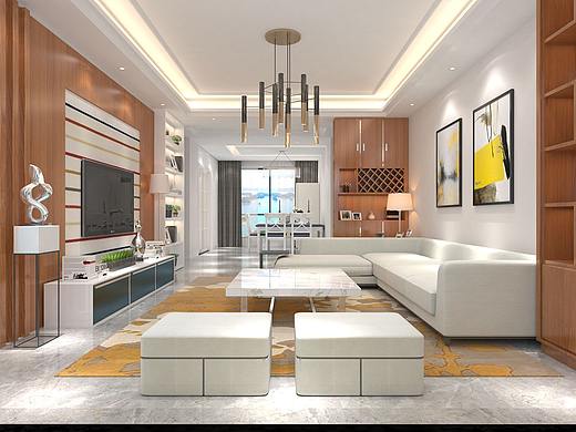 客廳（個人主頁-ZNDc0ODEyMDA=） - 家裝設(shè)計 - 站酷設(shè)計師低級野生建模小白原創(chuàng)素材 - 站酷ZCOOL