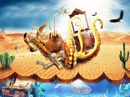 章鱼沐浴（个人主页-ZMzczNzg5MDQ=） - 海报 - 站酷设计师玲哥哥原创素材 - 站酷ZCOOL