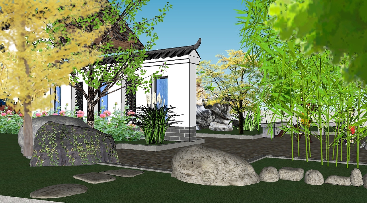 乡村村口景观（图ZMTY3NTAzMTUy） - 景观设计 - 站酷设计师小米飞飞原创素材 - 站酷ZCOOL