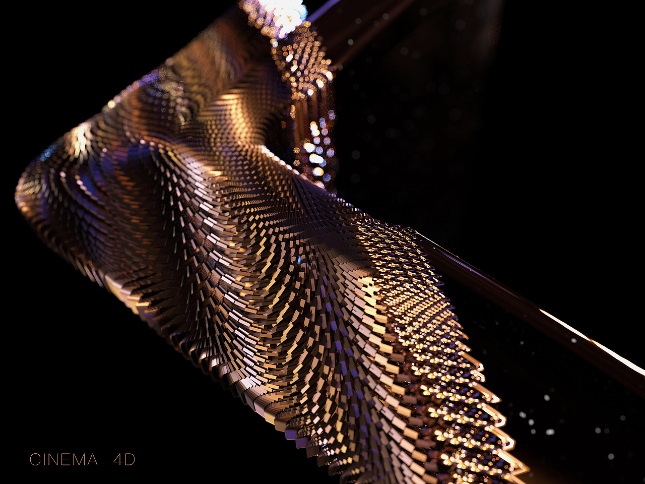 c4d运动图形(鳞片翻起效果)