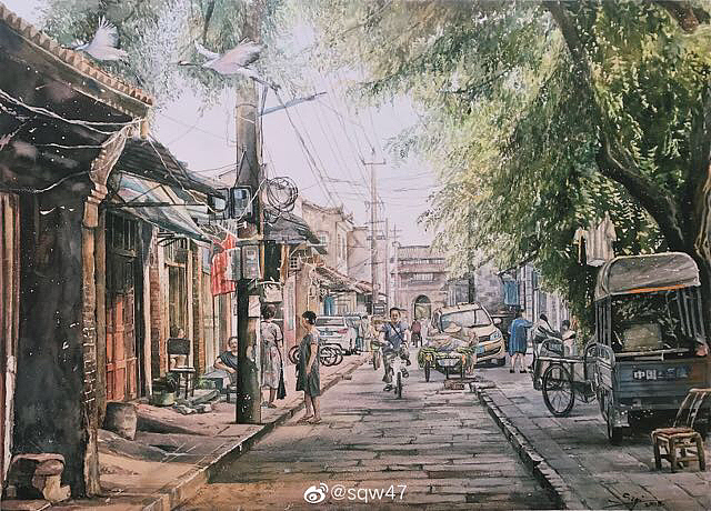 幽幽小径，诉不尽绵绵乡愁。（图ZMTYxNDk2Nzcy） - 绘画 - 站酷设计师思琪水彩原创素材 - 站酷ZCOOL