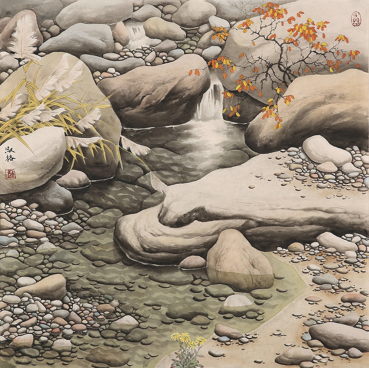 姚淑格工笔石头最新作品