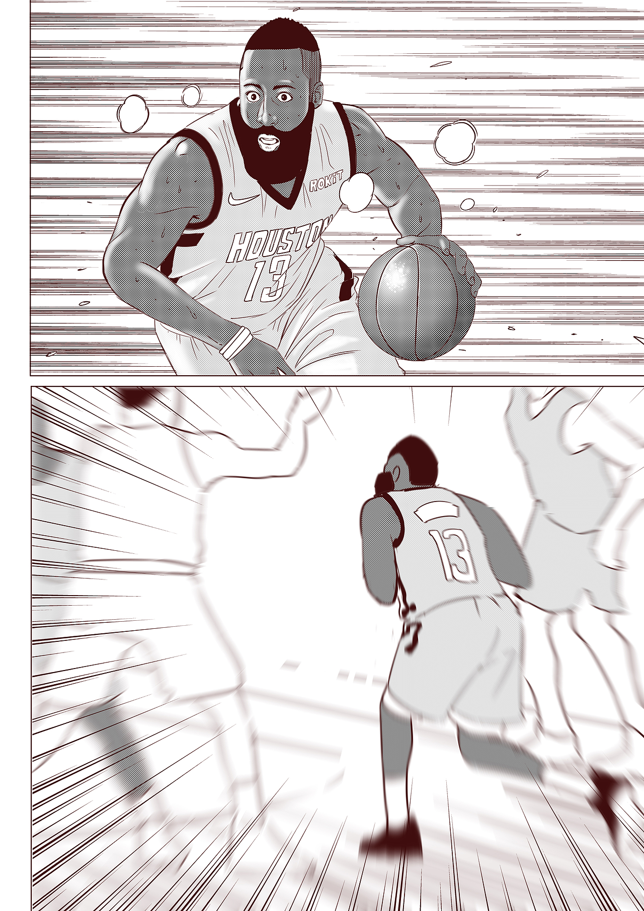 哈登绝杀勇士同人漫画（图ZMTYzNTAzNDQ4） - 短篇/格漫 - 站酷设计师Edwarde_Liu原创素材 - 站酷ZCOOL