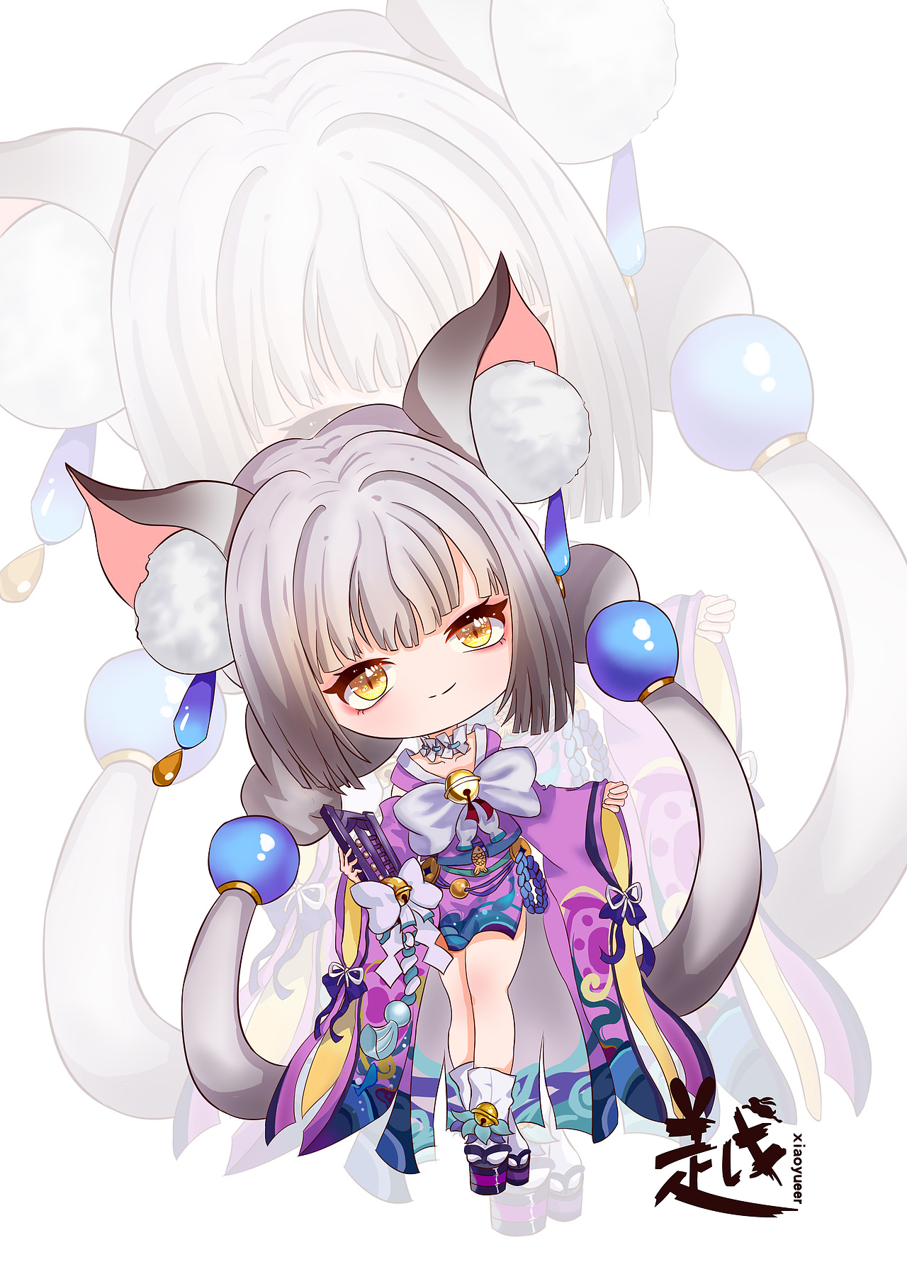 可爱的猫猫春分速涂练习——光影速涂练习速涂写生标签阴阳师猫掌柜