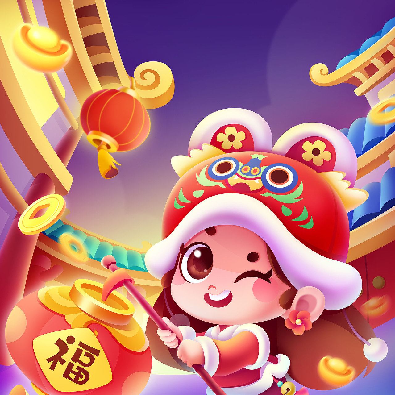 2022虎年贺岁图（图ZMjg0NzcwNDQ0） - 儿童插画 - 站酷设计师卡玛儿原创素材 - 站酷ZCOOL