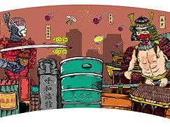 SPACE 饮 赛博浮世绘《末日》 包装插画