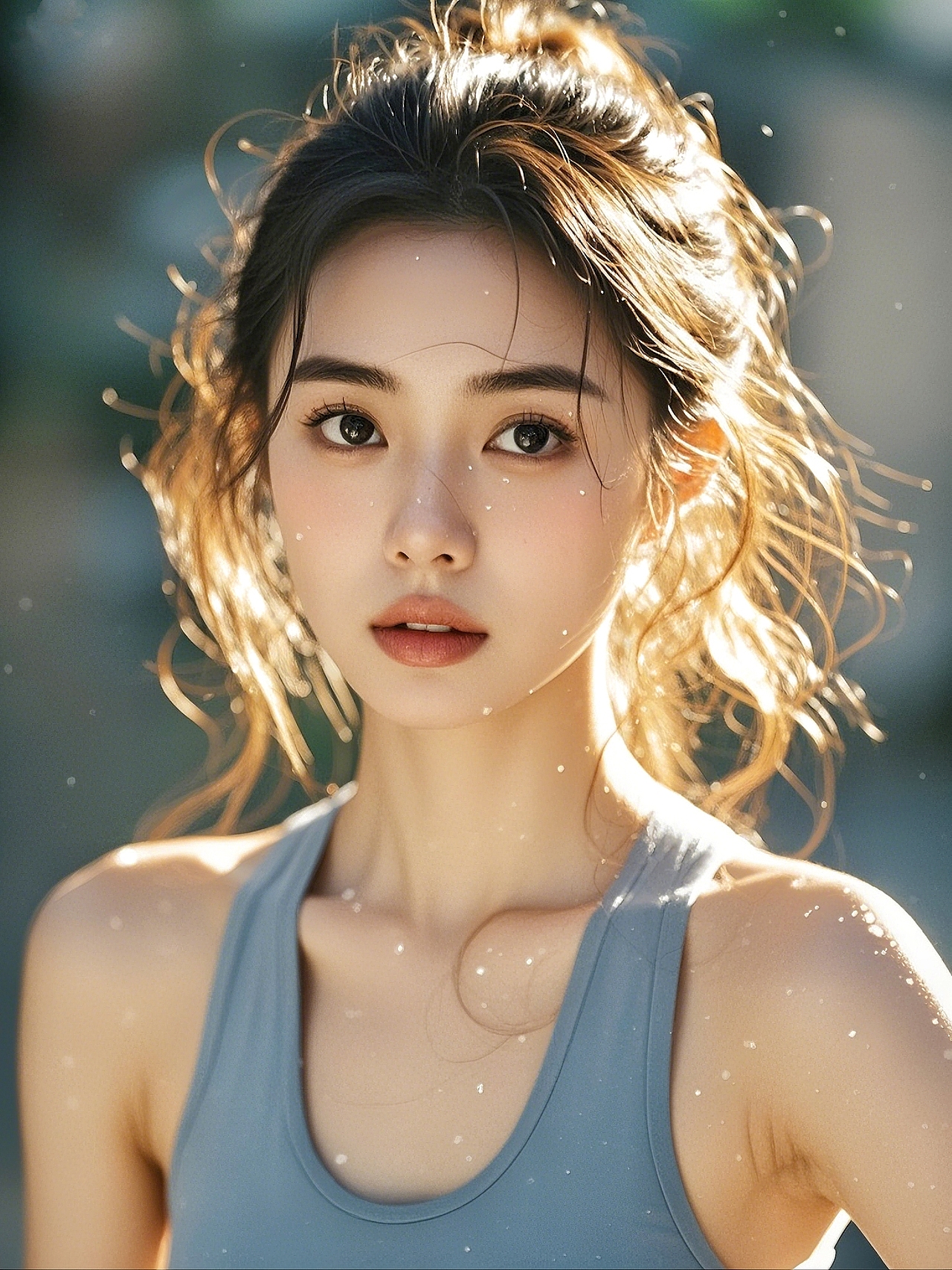 运动女孩头像/壁纸/插画
