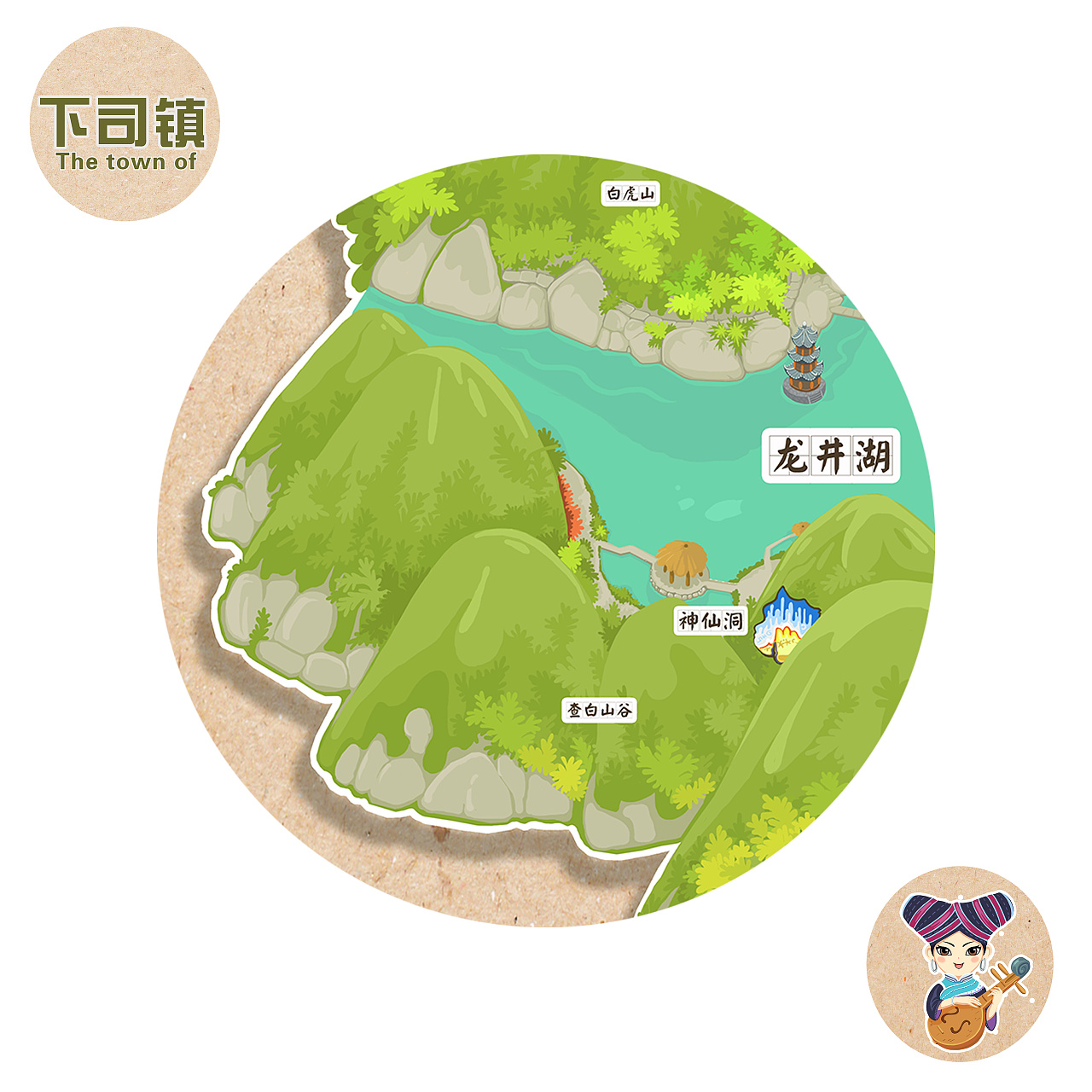 【下司镇手绘全景图】