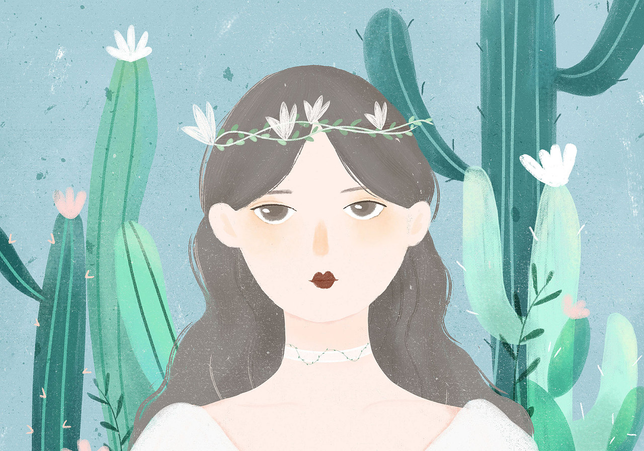 仙人柱与小姐姐～（图ZMTgxMzI1OTAw） - 商业插画 - 站酷设计师莉莉的臆想花园原创素材 - 站酷ZCOOL