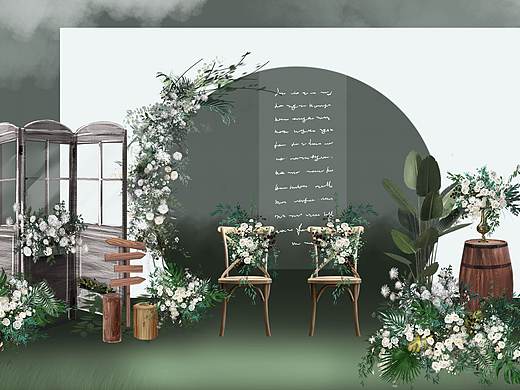 婚礼手绘效果图