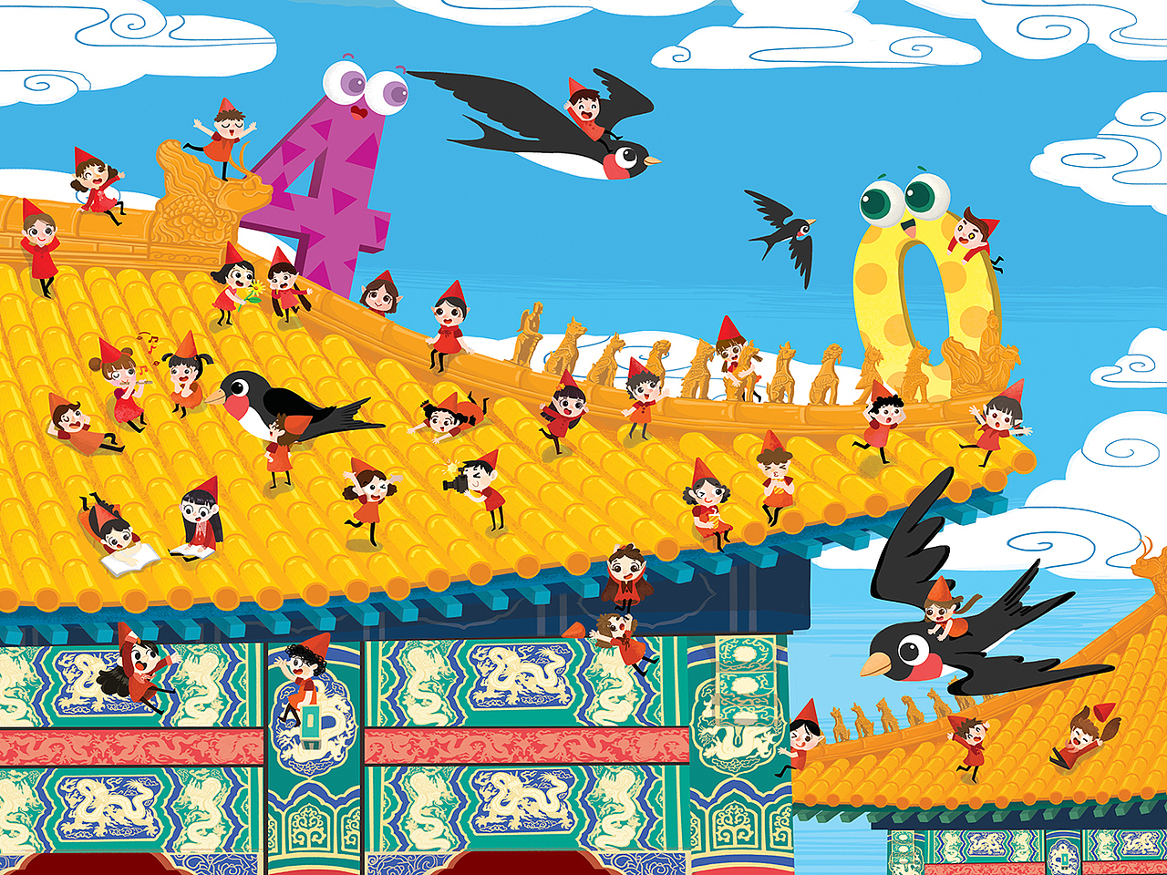 原创儿童绘本《The Mini World of Number》部分插图（图ZMTMxOTgxMzQ4） - 绘本 - 站酷设计师小小苏和牛筋面原创素材 - 站酷ZCOOL