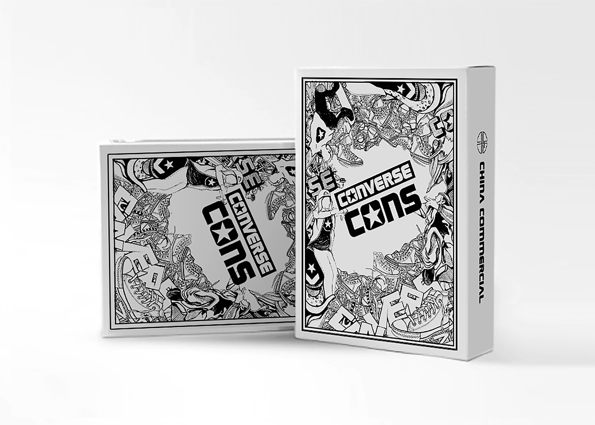 匡威中国手绘扑克牌