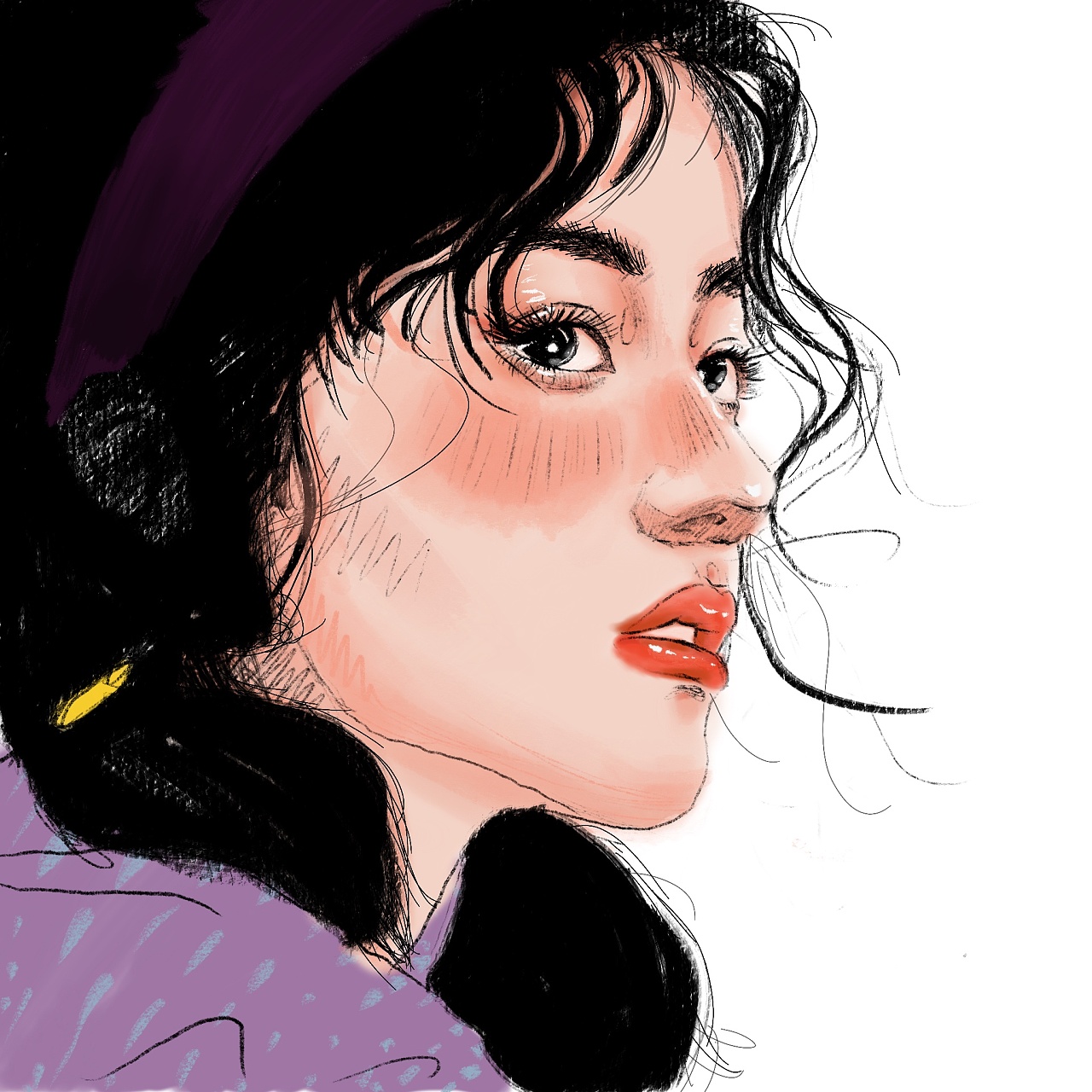 头像照片写生练习(2/50)|插画|艺术插画|shiny一z - 原创作品 - 站酷